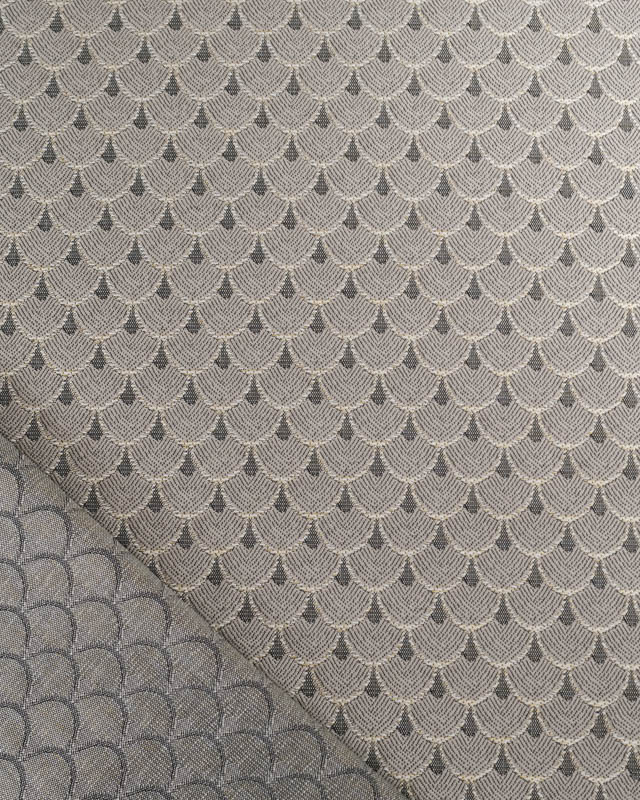 Tissu Jacquard Ameublement Tissé en France Dragon Argent - Mercerine