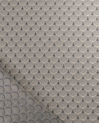 Tissu Jacquard Ameublement Tissé en France Dragon Argent - Mercerine