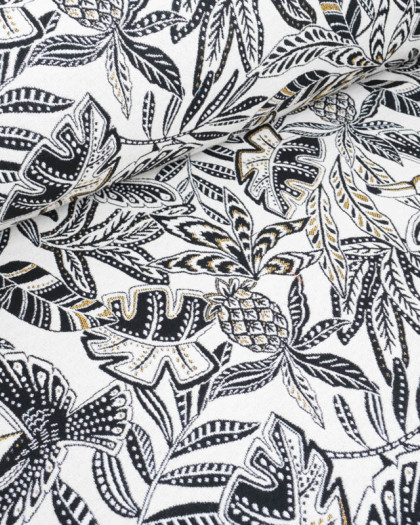 Tissu Jacquard Ameublement Tissé en France Fortuna Ecru - Mercerine