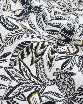 Tissu Jacquard Ameublement Tissé en France Fortuna Ecru - Mercerine