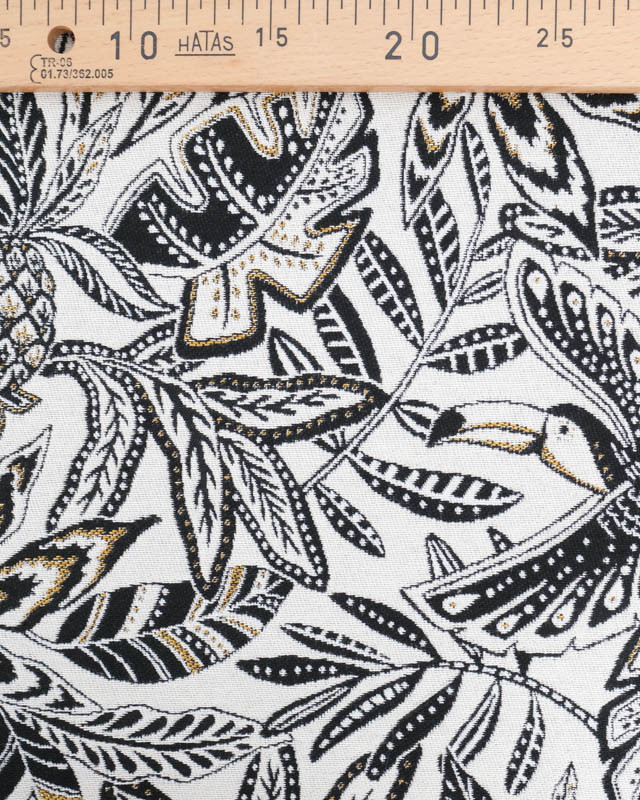 Tissu Jacquard Ameublement Tissé en France Fortuna Ecru - Mercerine