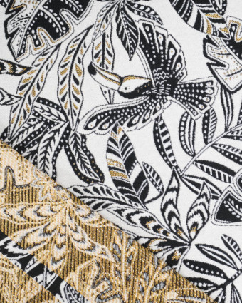 Tissu Jacquard Ameublement Tissé en France Fortuna Ecru - Mercerine