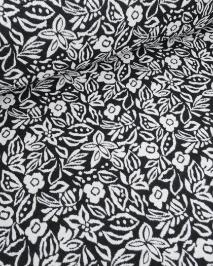 Tissu Jacquard Ameublement Tessa Noir - Mercerine
