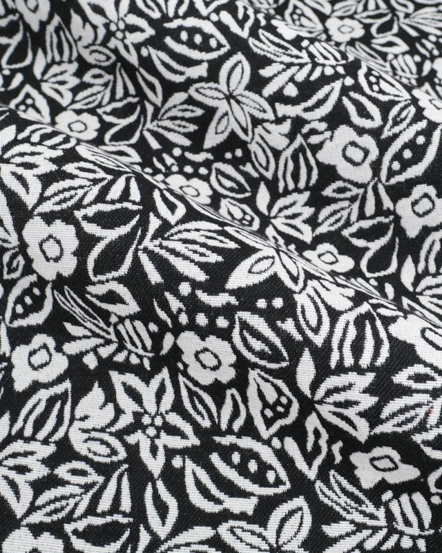 Tissu Jacquard Ameublement Tessa Noir - Mercerine