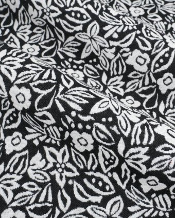 Tissu Jacquard Ameublement Tessa Noir - Mercerine