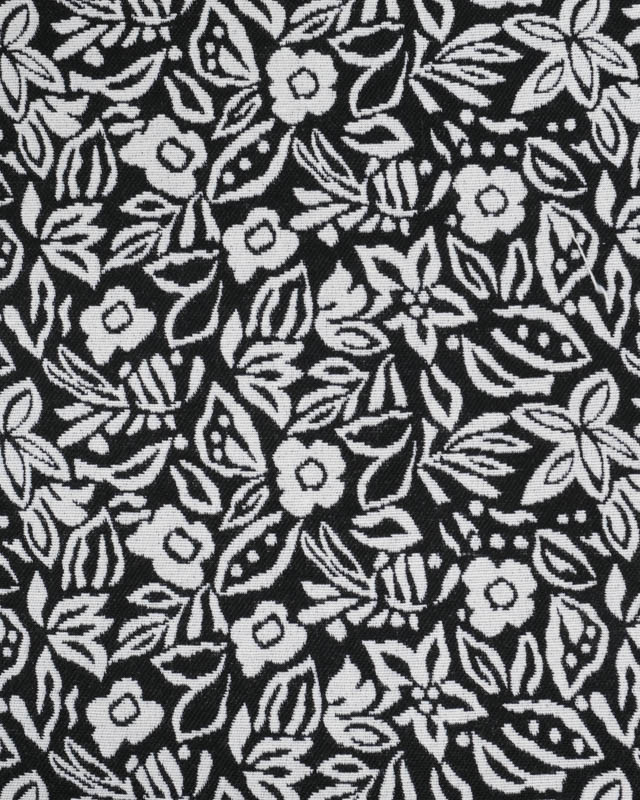 Tissu Jacquard Ameublement Tessa Noir - Mercerine