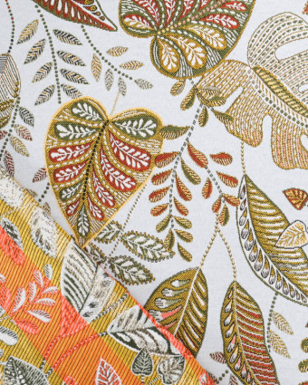 Tissu Jacquard Ameublement Tissé en France Euphoria Blanc - Mercerine