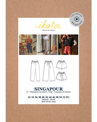 Patron Pantalon ou Short SINGAPOUR Femme - Ikatee