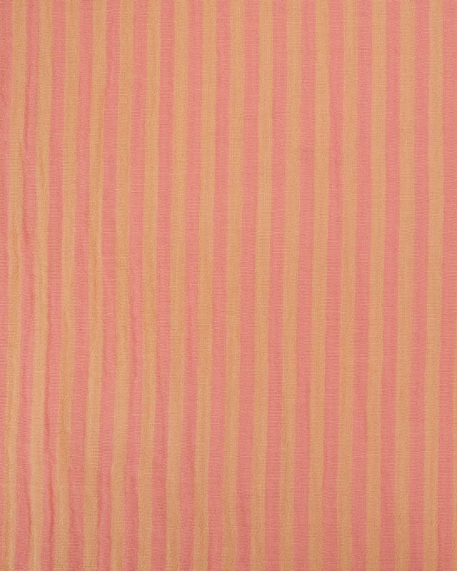 Double Gaze Double Face Rayures Pêche et Corail - Mercerine