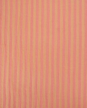Double Gaze Double Face Rayures Pêche et Corail - Mercerine