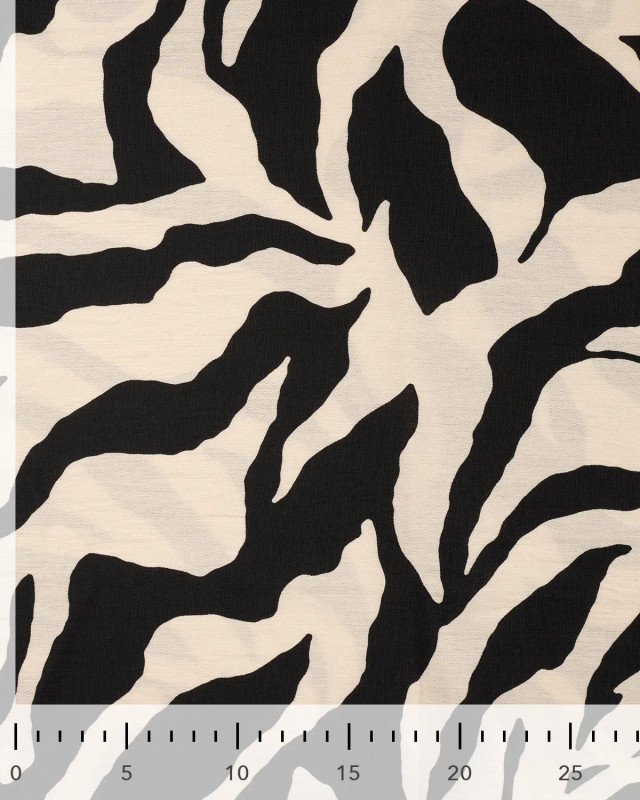 Viscose Mélangée Texturée Motif Abstrait Noir - Mercerine