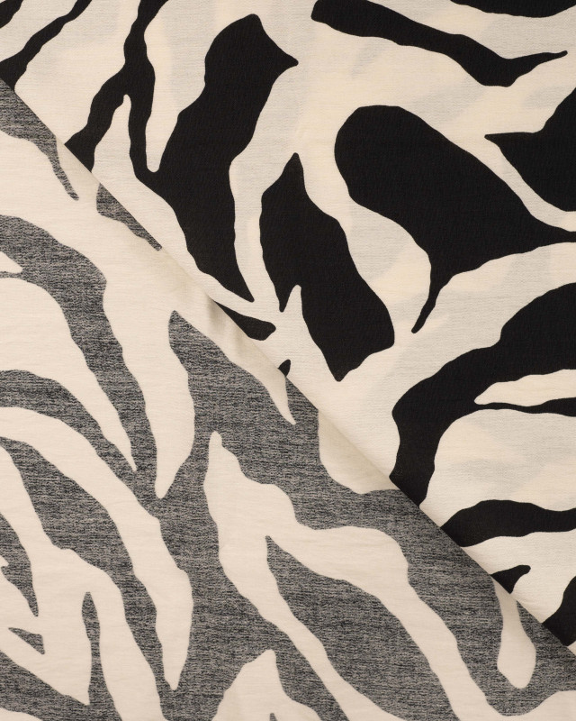 Viscose Mélangée Texturée Motif Abstrait Noir - Mercerine