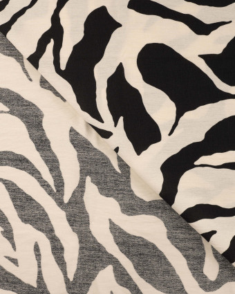 Viscose Mélangée Texturée Motif Abstrait Noir - Mercerine