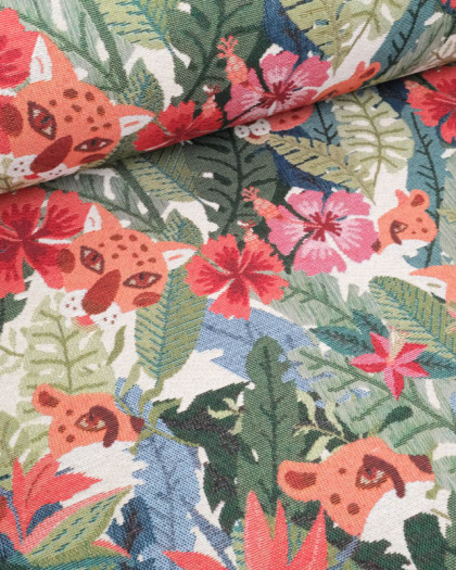 Tissu Jacquard Ameublement Panthere Jungle - Mercerine