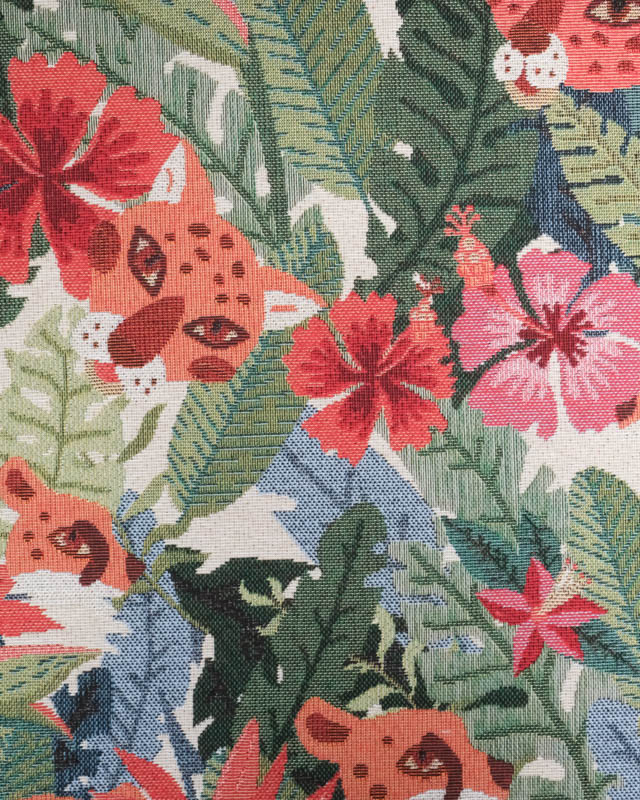 Tissu Jacquard Ameublement Panthere Jungle - Mercerine