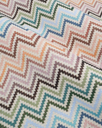 Tissu Jacquard Ameublement Chevron Multicolore Lurex - Mercerine