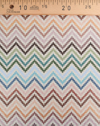 Tissu Jacquard Ameublement Chevron Multicolore Lurex - Mercerine
