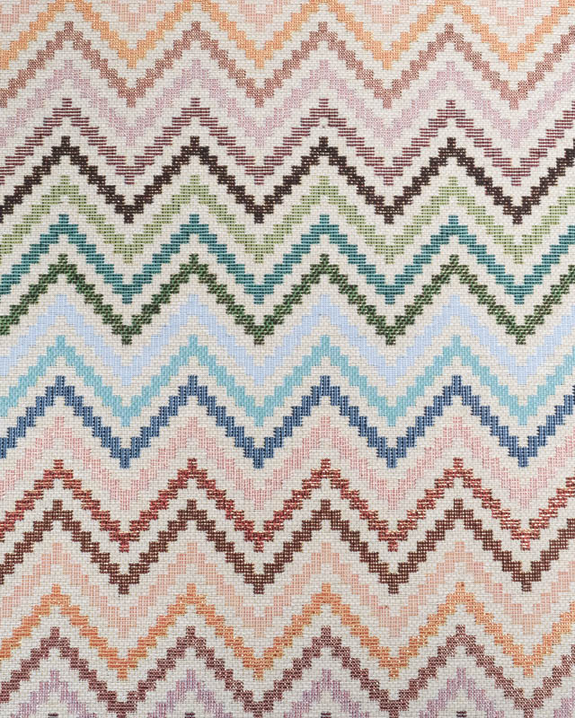 Tissu Jacquard Ameublement Chevron Multicolore Lurex - Mercerine