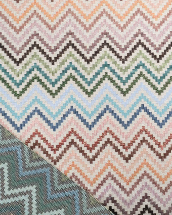 Tissu Jacquard Ameublement Chevron Multicolore Lurex - Mercerine