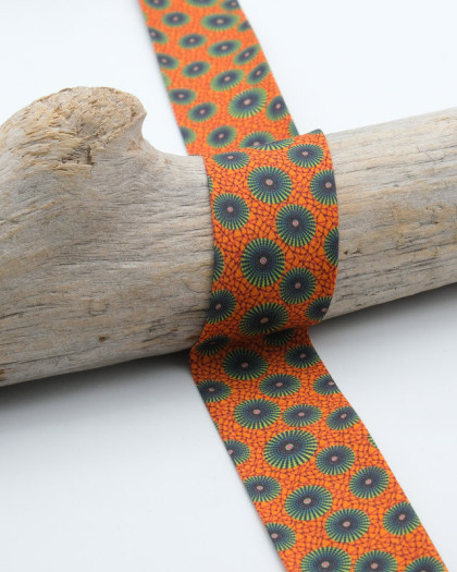 Biais Ethnique Cercle Orange 30mm - Mercerine