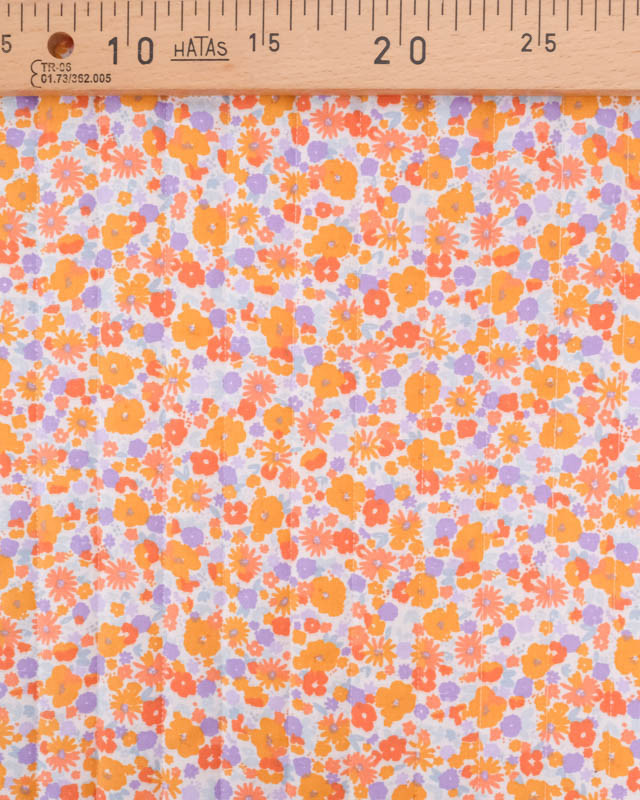Tissu Matelassé Double Face Fleuri Multicolore - Mercerine