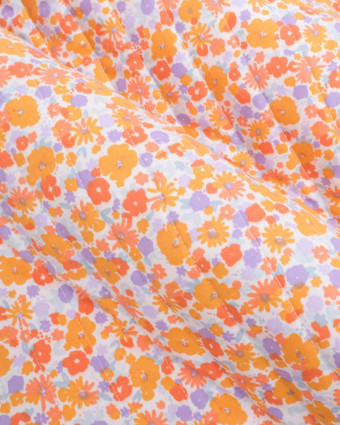 Tissu Matelassé Double Face Fleuri Multicolore - Mercerine