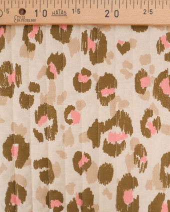 Tissu Matelassé Double Face Léopard Beige Kaki Rose - Mercerine