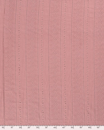 Voile de Coton Broderie Anglaise Vieux Rose - Mercerine