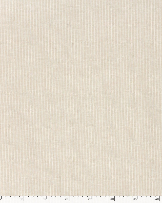 Tissu Coton Lin Fines Rayures Beige Naturel - Mercerine