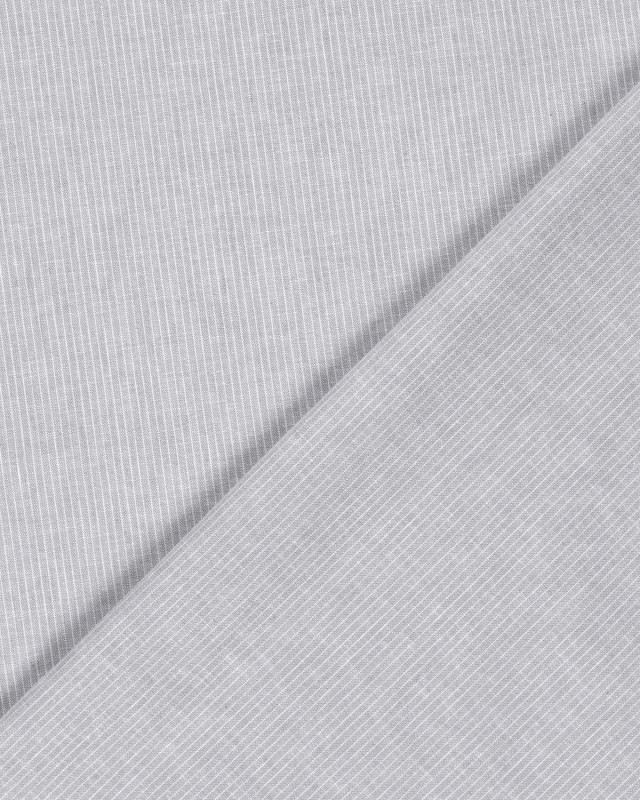 Tissu Coton Lin Fines Rayures Gris Clair - Mercerine