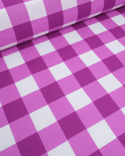 Tissu Déperlant Vichy Violet - Mercerine