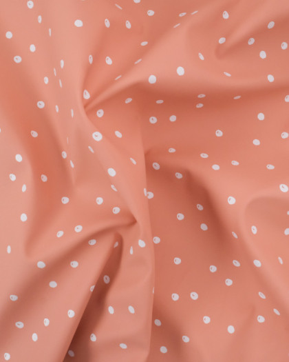 Tissu Imperméable Pêche à Pois  - Mercerine