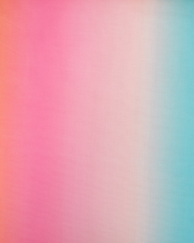 Voile de Coton Digital Dégradé Arc en Ciel - Mercerine