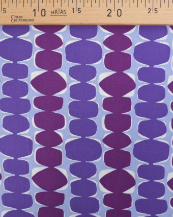 Tissu Viscose Eco Vero Motif Géométrique Violet  - Mercerine