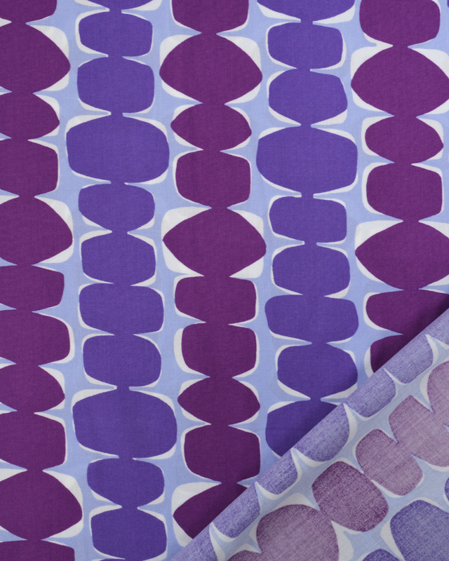 Tissu Viscose Eco Vero Motif Géométrique Violet  - Mercerine
