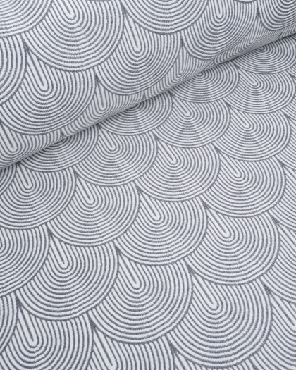 Tissu Jacquard Ameublement Art Déco Gris - Mercerine