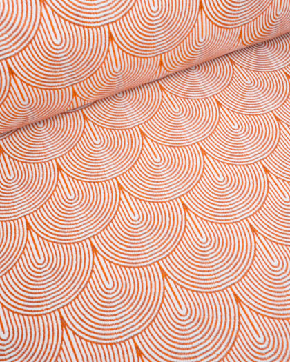 Tissu Jacquard Ameublement Art Déco Orange - Mercerine