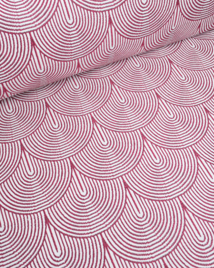 Tissu Jacquard Ameublement Art Déco Framboise - Mercerine