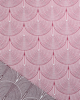Tissu Jacquard Ameublement Art Déco Framboise - Mercerine