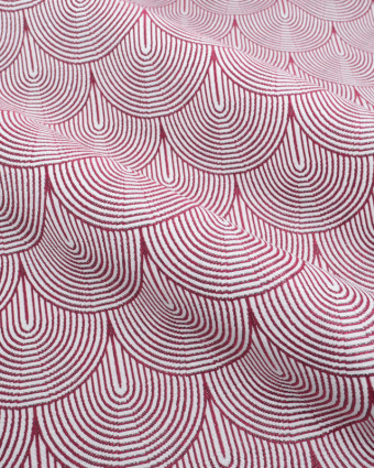 Tissu Jacquard Ameublement Art Déco Framboise - Mercerine