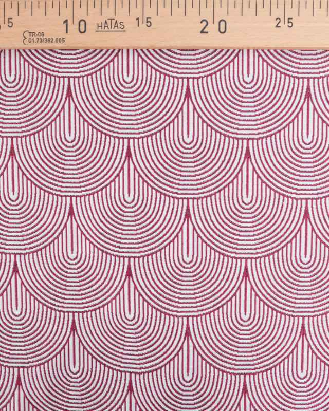 Tissu Jacquard Ameublement Art Déco Framboise - Mercerine