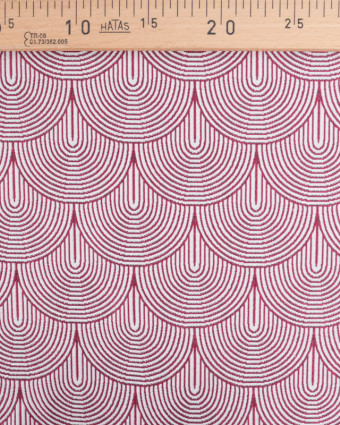Tissu Jacquard Ameublement Art Déco Framboise - Mercerine
