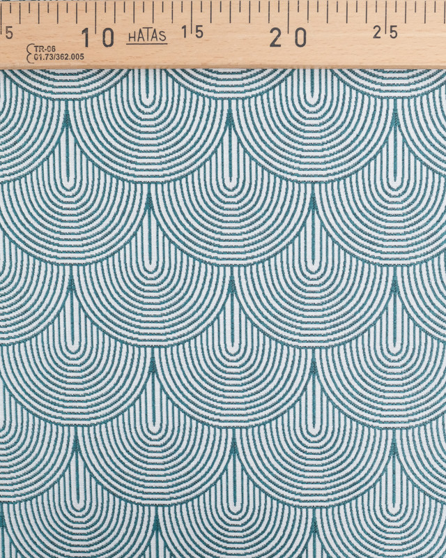 Tissu Jacquard Ameublement Art Déco Vert Emeraude - Mercerine