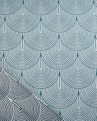 Tissu Jacquard Ameublement Art Déco Vert Emeraude - Mercerine