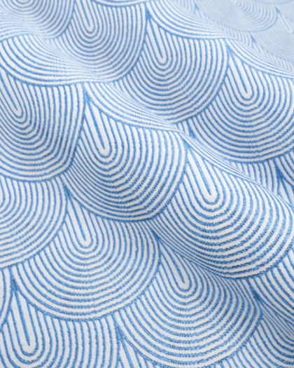 Tissu Jacquard Ameublement Art Déco Bleu Ciel - Mercerine