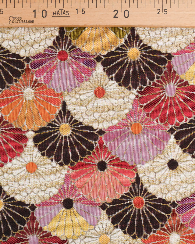 Tissu Jacquard Ameublement Flower Power Rose - Mercerine