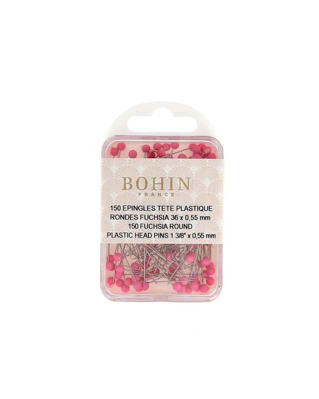 Epingles à tête ronde fuchsia Bohin - Mercerine
