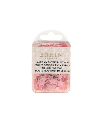 Epingles à Tête Plastique Etoile Rose Clair - Bohin - Mercerine
