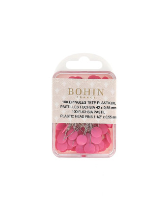 Epingles à Tête Plastique Pastille Fuchsia - Bohin - Mercerine