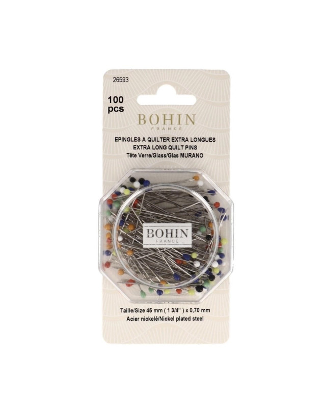 Epingles Extra Longues à Tête de Verre Murano - Bohin - Mercerine